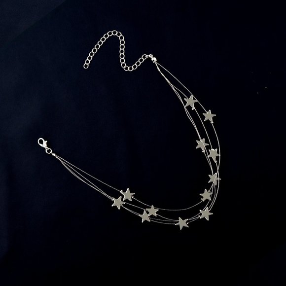 💕Last one Layered Stars Choker Necklace - Picture 7 of 8